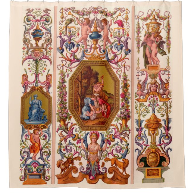 ultra opulent 17th century Baroque print Shower Curtain (Front)