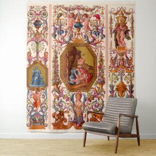 ultra opulent 17th century Baroque print Tapestry