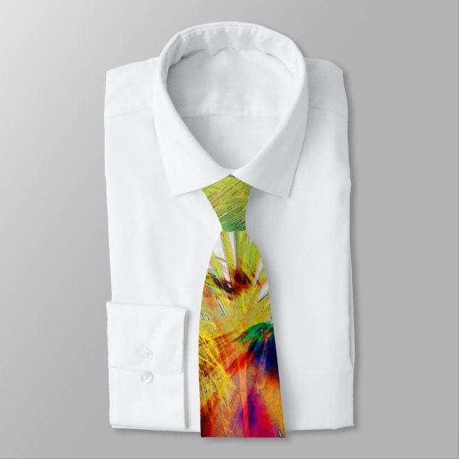 “Ultra Rainbow Palm” Tie (Tied)