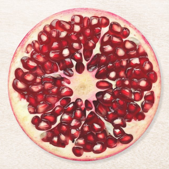 Ultra Realism Pomegranate Slice Beverage Coaster (Front)
