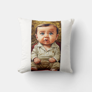 Ultra-Realistic Baby Cartoon of Recep Tayyip Erdoğ Cushion