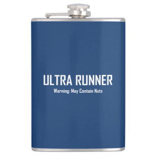 Ultra Runner, Warning May Contain Nuts Hip Flask