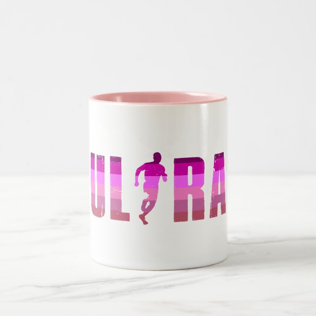 Ultra Running Pink Purple Rainbow Two-Tone Coffee Mug (Center)