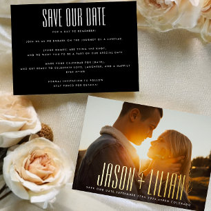 ULTRA SIMPLE BOLD NAMES GOLD PHOTO SAVE THE DATE