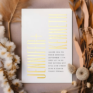 Ultra Simple Modern Minimalist Black Gold Wedding