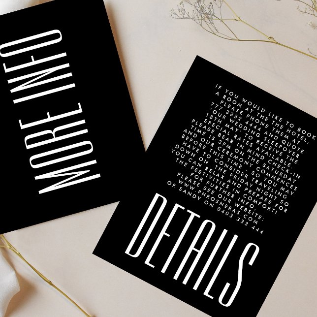 Ultra Simple Modern Minimalist Black White Wedding Enclosure Card (Creator Uploaded)