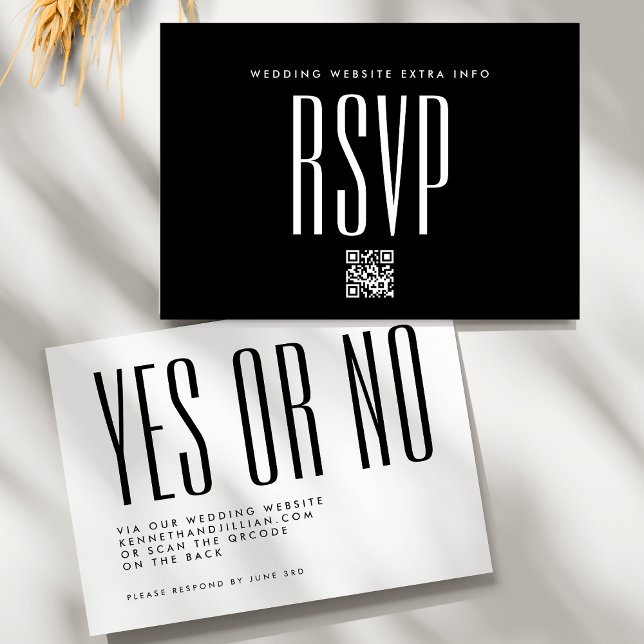 Ultra Simple Modern QR CODE Wedding Website RSVP Card (Creator Uploaded)