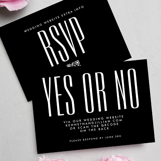 Ultra Simple QR CODE Modern Wedding Website RSVP Card (Creator Uploaded)