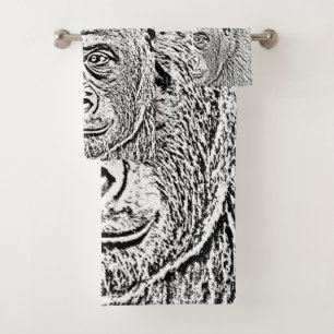 ultra sketch gorilla bath towel set
