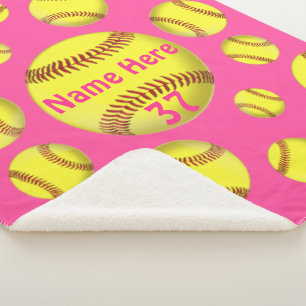 Ultra Soft Sherpa Personalized Softball Blankets