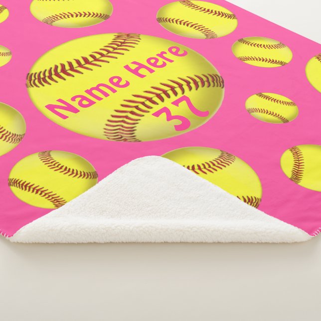 Ultra Soft Sherpa Personalized Softball Blankets (3/4)