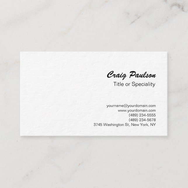 Ultra Thick Brush Script Black White Business Card (Front)