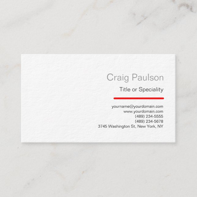 Ultra Thick Charm Black White Red Business Card (Front)