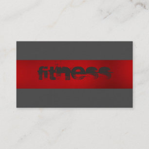 Ultra-Thick Red Grey Fitness Sport Business Card
