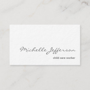 Ultra-Thick White Child care worker Business Card