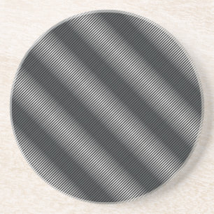 Ultra Thin Black & White Gradation Lines Coaster