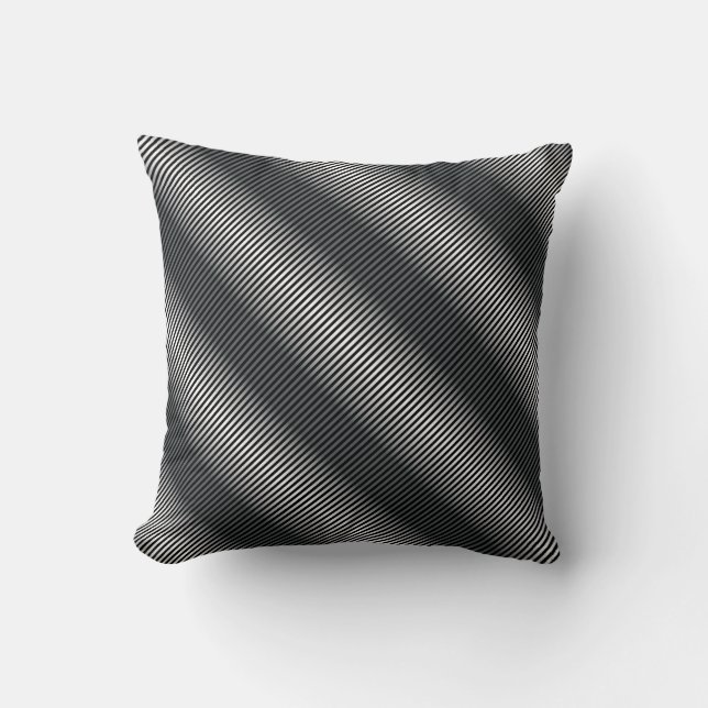 Ultra Thin Black & White Gradation Lines Cushion (Front)