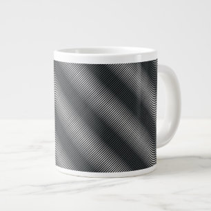 Ultra Thin Black & White Gradation Lines Large Coffee Mug