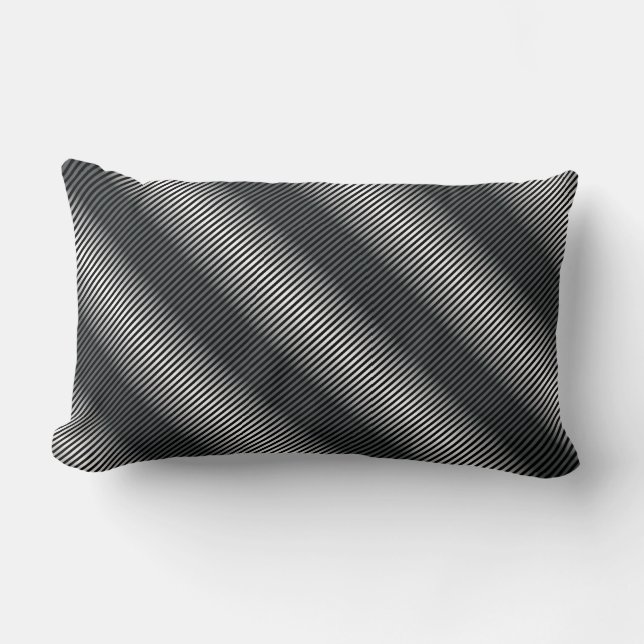 Ultra Thin Black & White Gradation Lines Lumbar Cushion (Front)