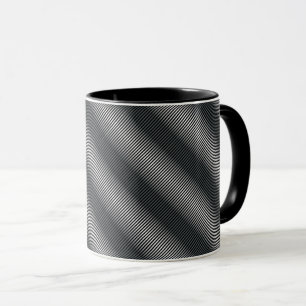 Ultra Thin Black & White Gradation Lines Mug