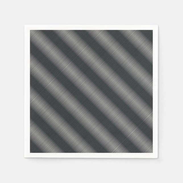 Ultra Thin Black & White Gradation Lines Napkin (Front)