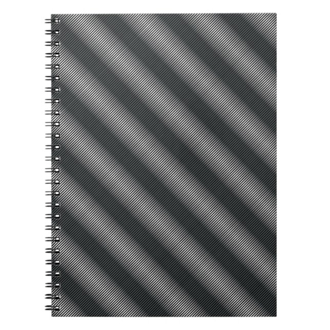 Ultra Thin Black & White Gradation Lines Notebook (Front)