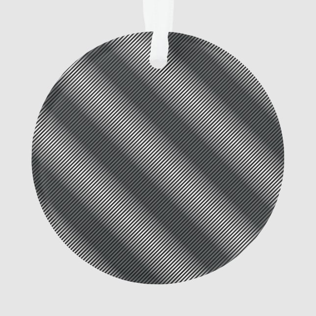 Ultra Thin Black & White Gradation Lines Ornament (Back)
