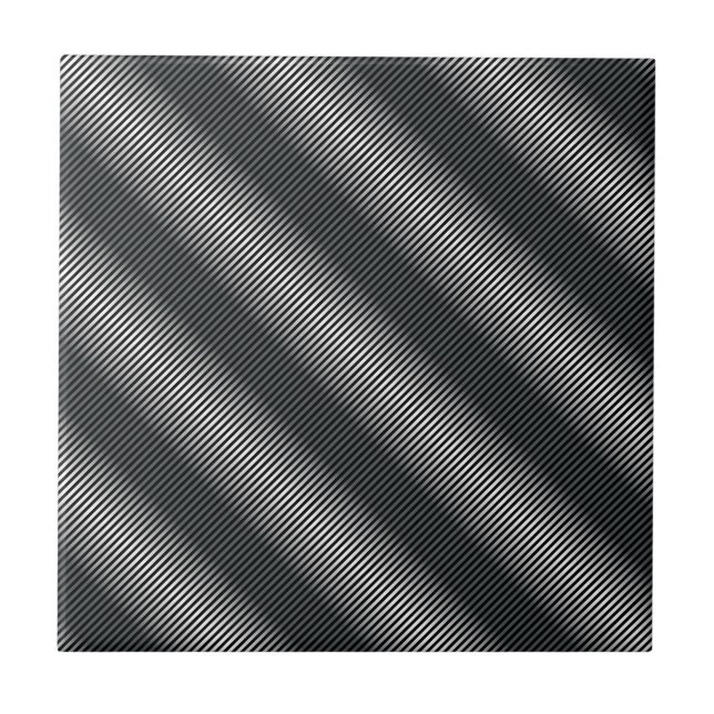 Ultra Thin Black & White Gradation Lines Tile (Front)