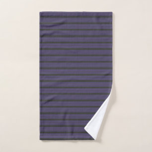 Ultra violet and charcoal five stripe pattern hand towel