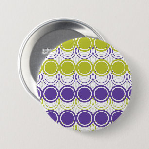 Ultra violet and green circles 7.5 cm round badge