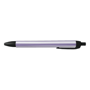 Ultra violet and white candy stripes black ink pen