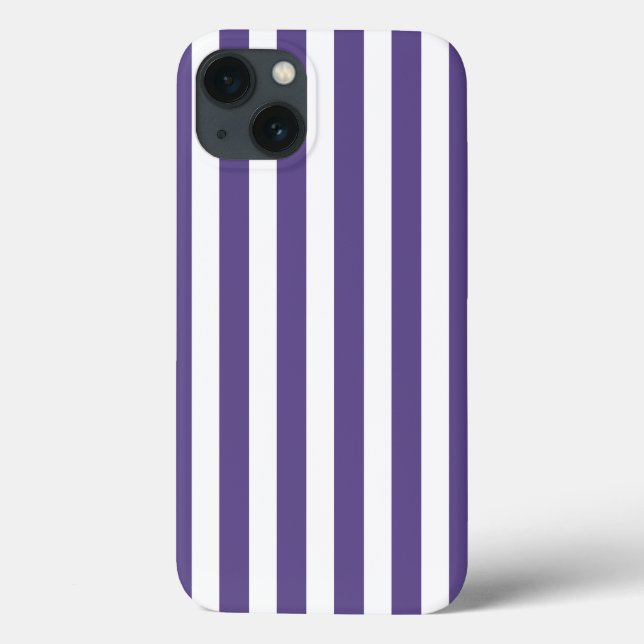 Ultra violet and white candy stripes Case-Mate iPh iPhone Case (Back)