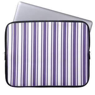 Ultra violet and white candy stripes laptop sleeve