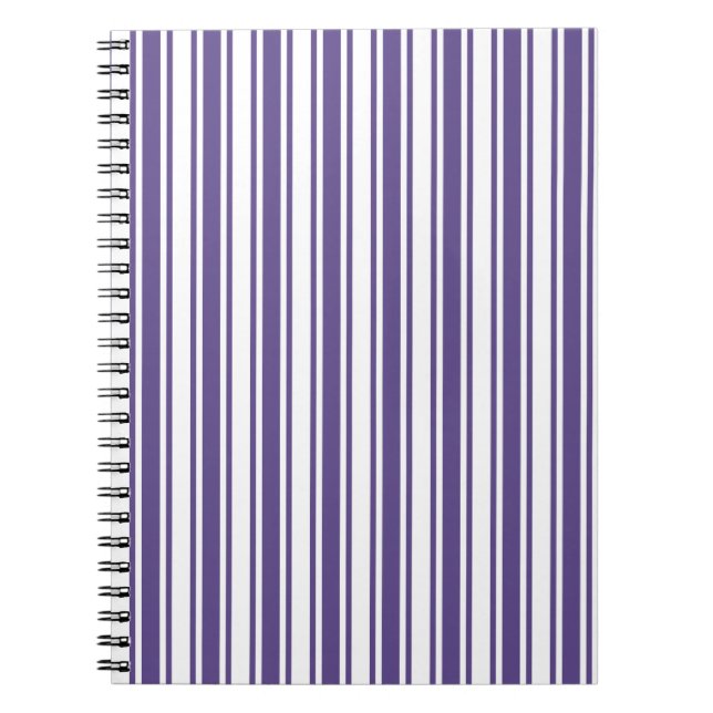 Ultra violet and white candy stripes notebook (Front)