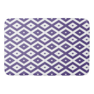 Ultra violet and white diamond pattern bath mat