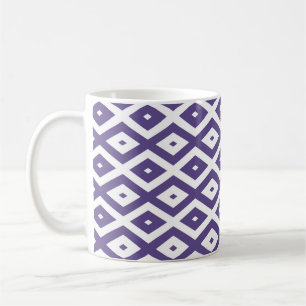 Ultra violet and white diamond pattern coffee mug