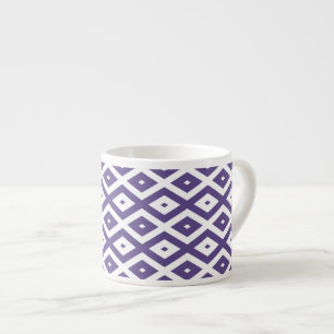 Ultra violet and white diamond pattern espresso cup