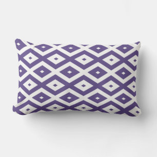 Ultra violet and white diamond pattern lumbar cushion