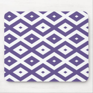 Ultra violet and white diamond pattern mouse pad