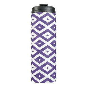 Ultra violet and white diamond pattern thermal tumbler