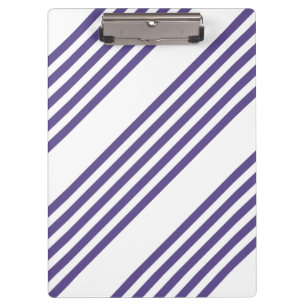 Ultra violet and white five stripe pattern clipboard