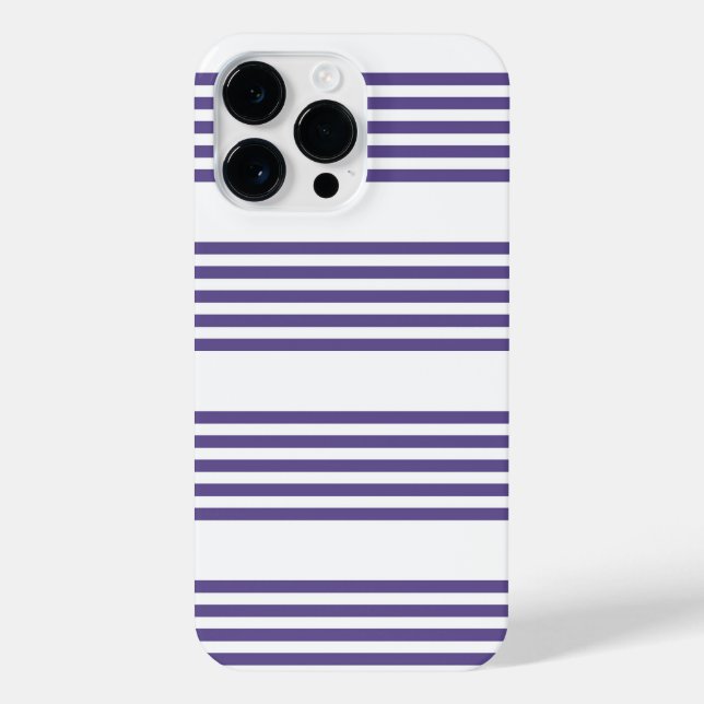 Ultra violet and white five stripe pattern iPhone case (Back)
