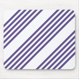 Ultra violet and white five stripe pattern mouse pad