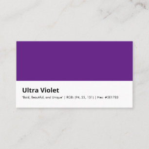 Ultra Violet "Bold, Beautiful, and Unique" Colou Business Card