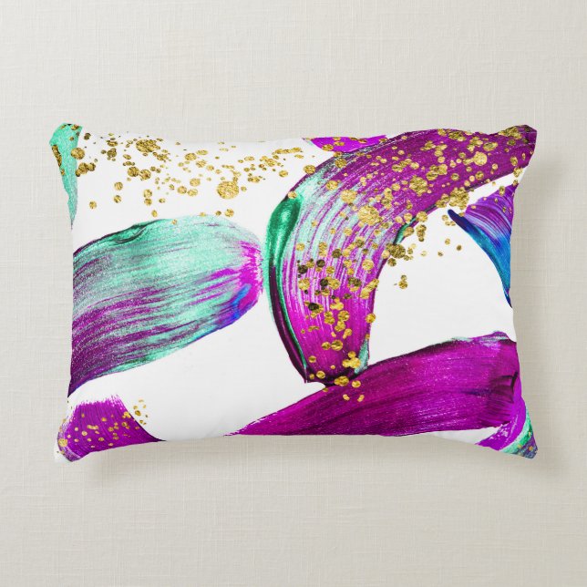 Ultra Violet Brush: Abstract Art Decorative Cushion (Front)