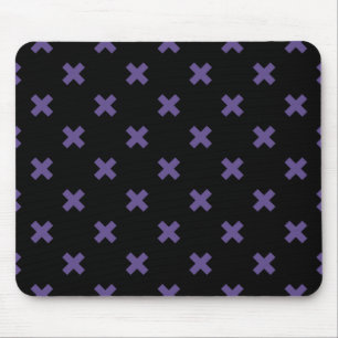 Ultra violet cross stitches on black mouse pad