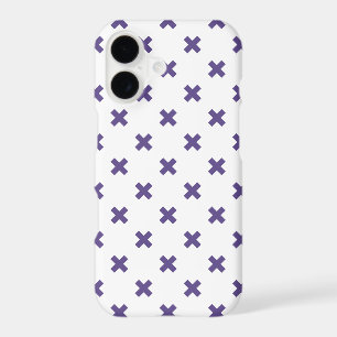 Ultra violet cross stitches on white