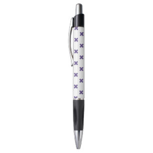 Ultra violet cross stitches on white