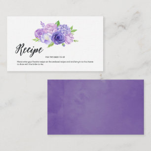 Ultra Violet Floral Bridal Shower Recipe Insert Card