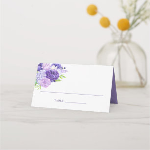 Ultra Violet Floral Wedding Table Number Place Card